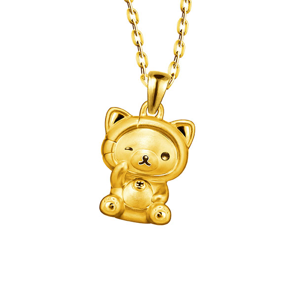 Rilakkuma™ Collection Korilakkuma 3D Gold Pendant in Fortune Style