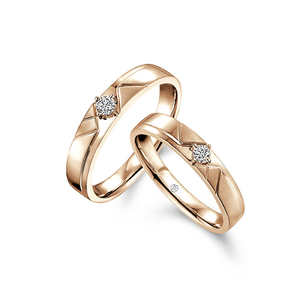 Love Forever Collection 18K Rose Gold Diamond Couple Rings