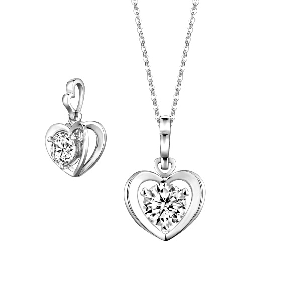 Love is Beauty Collection 18K Gold Diamond Pendant