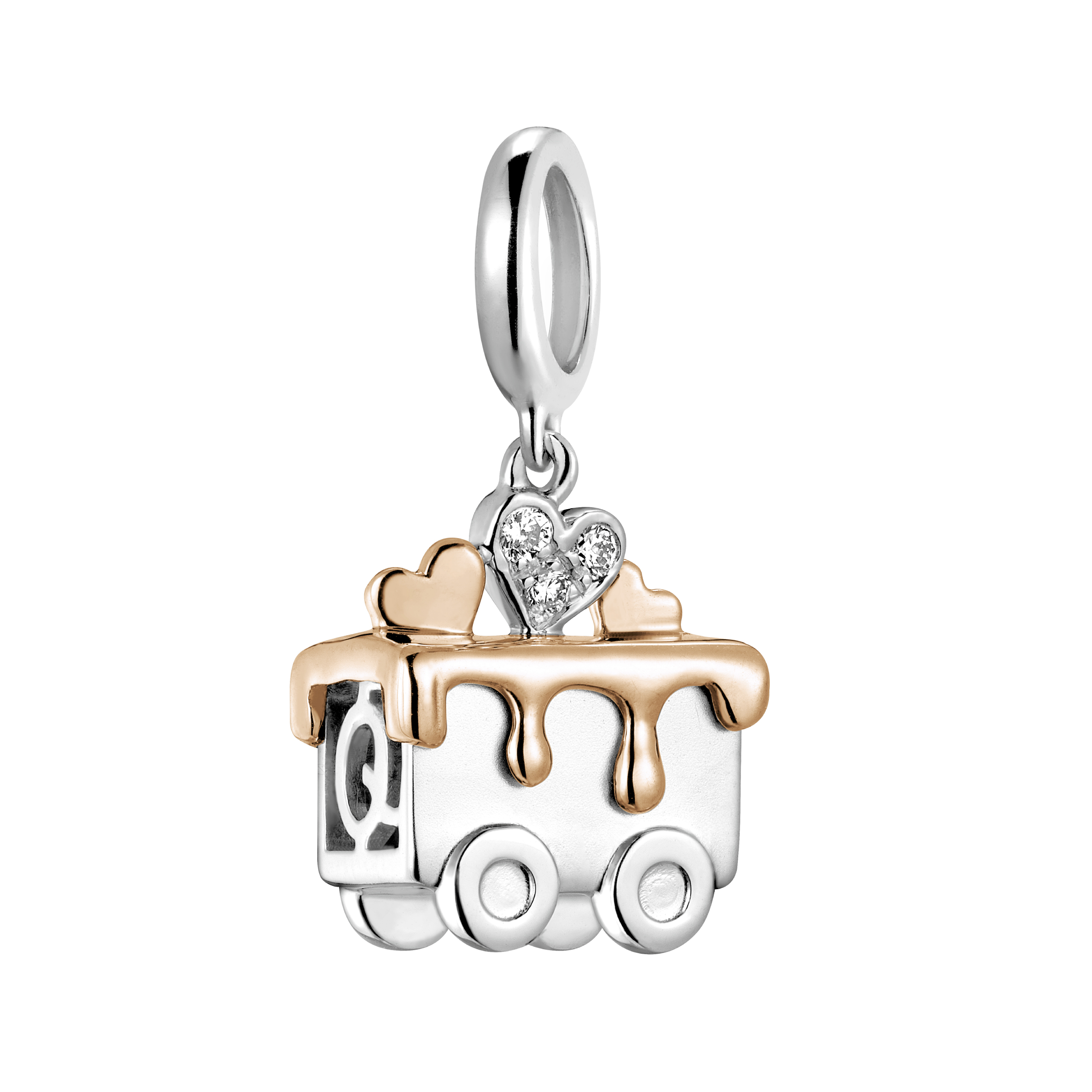 Dear Q "Ice-Cream Van" 18K White and Rose Gold Diamond Pendant