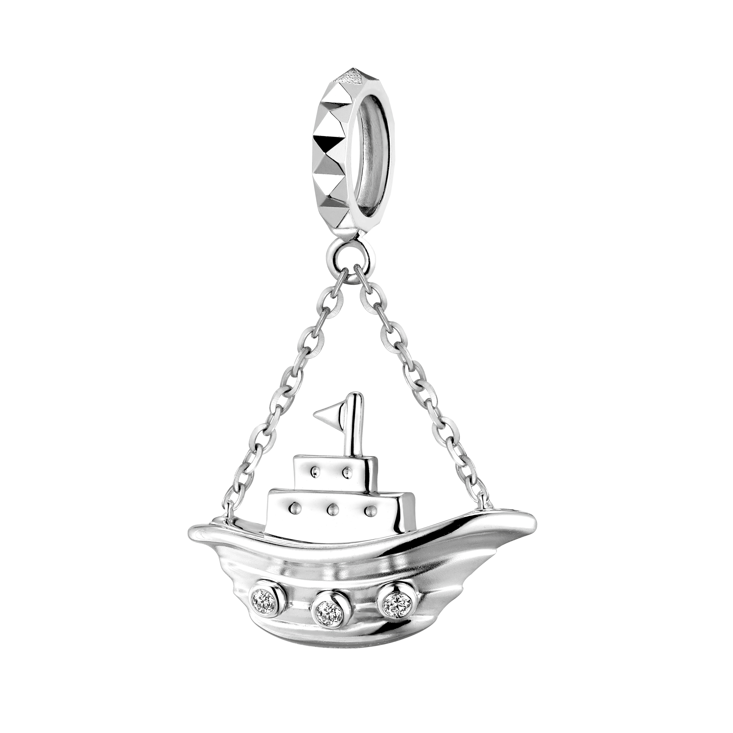 Dear Q "Little Boat" 18K White Gold Diamond Pendant