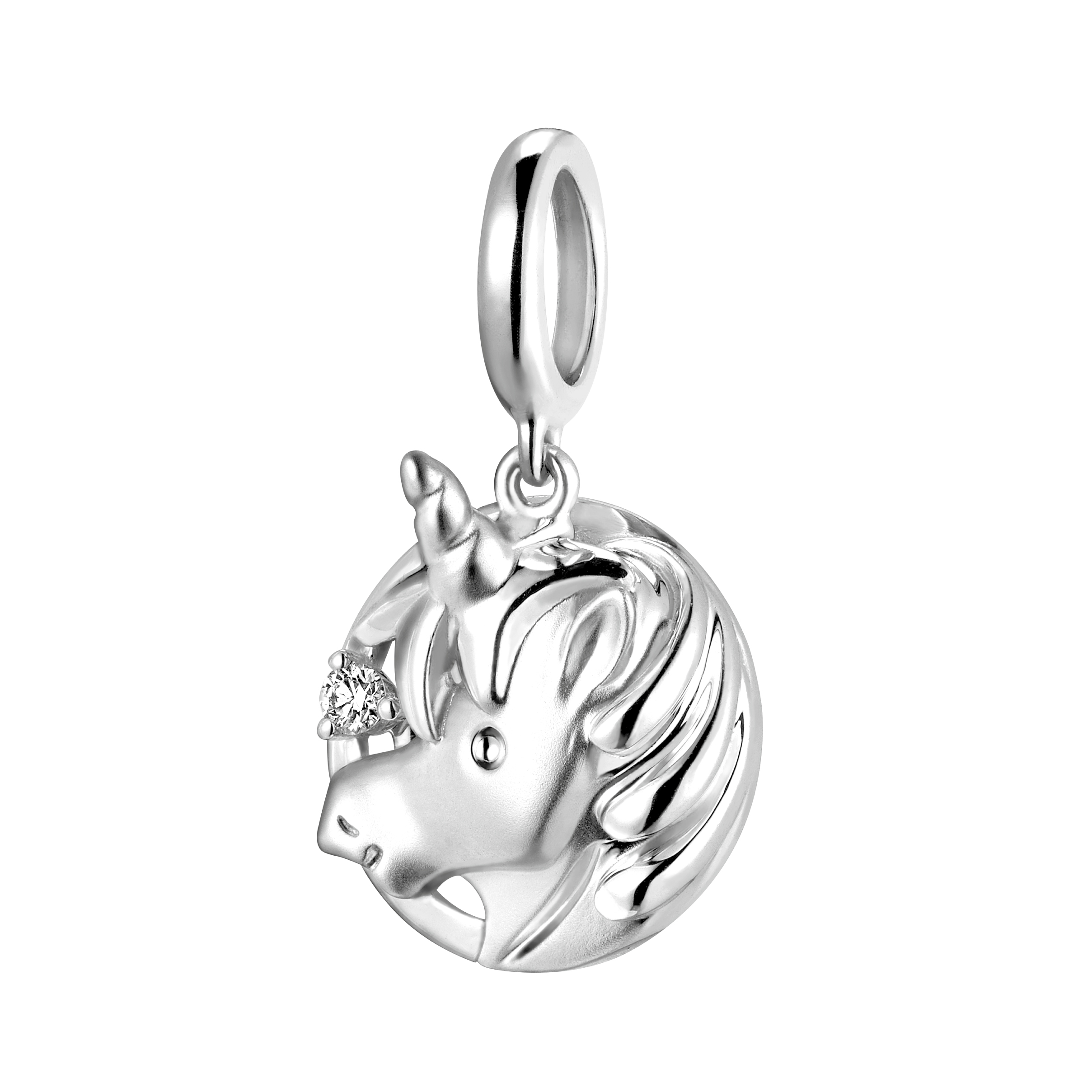 Dear Q "Magic Unicorn" 18K White Gold Diamond Pendant