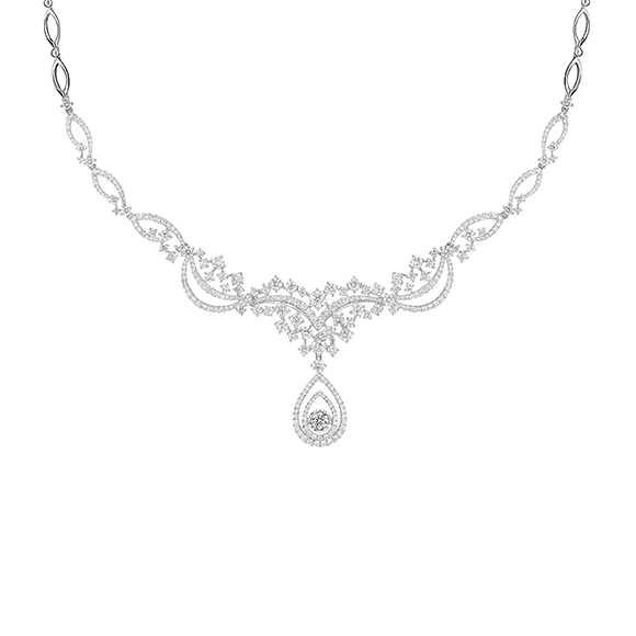 Wedding Collection 18K White Gold Diamond Necklaces