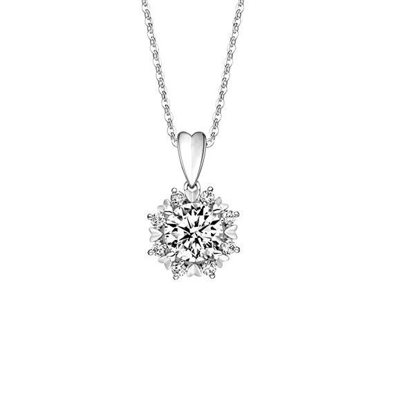 Love is Beauty Collection 18K White Gold Diamond Pendant