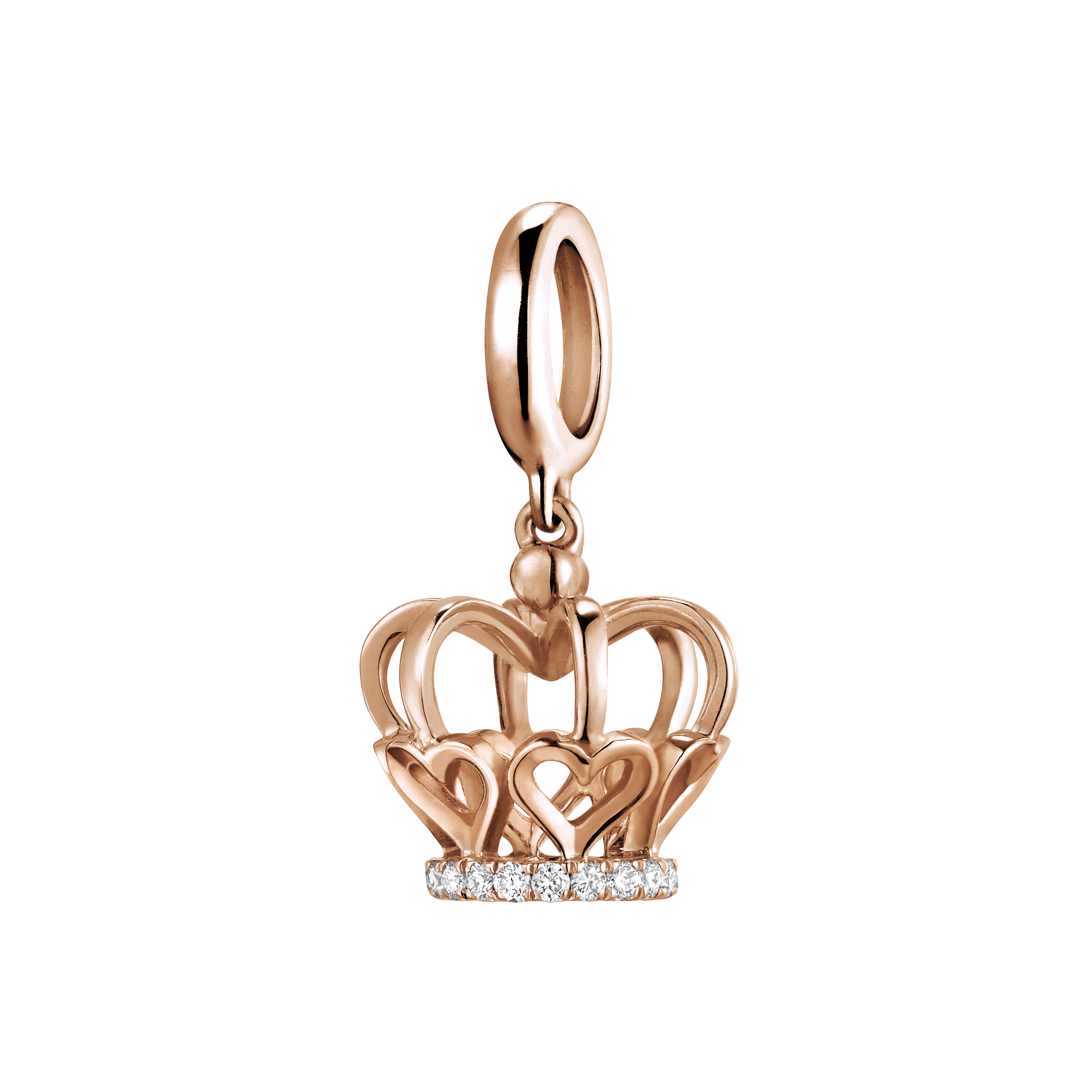 Dear Q "Princess Crown" 18K Rose Gold Diamond Charm