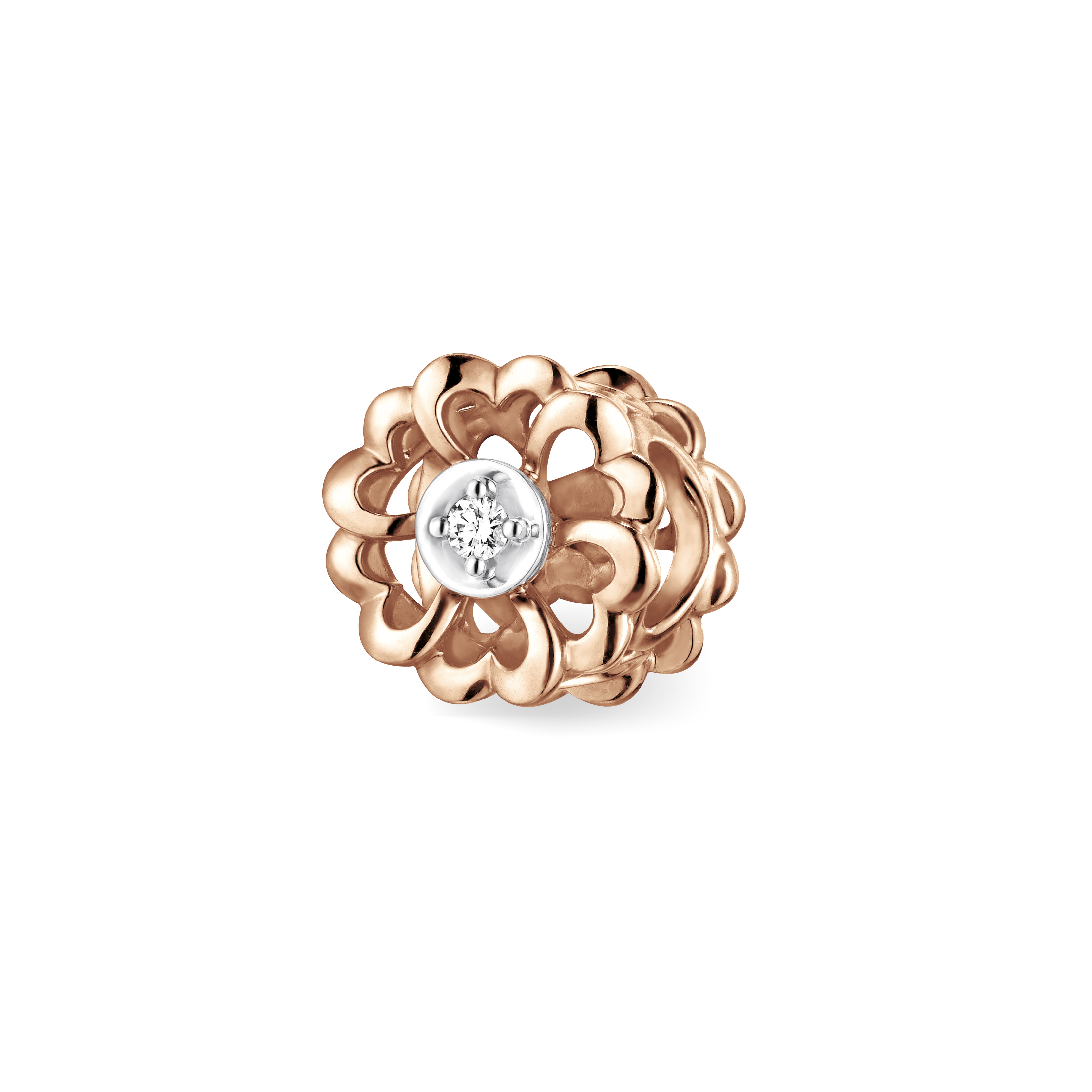 Dear Q "Heart Petal" 18K Rose Gold Diamond Charm