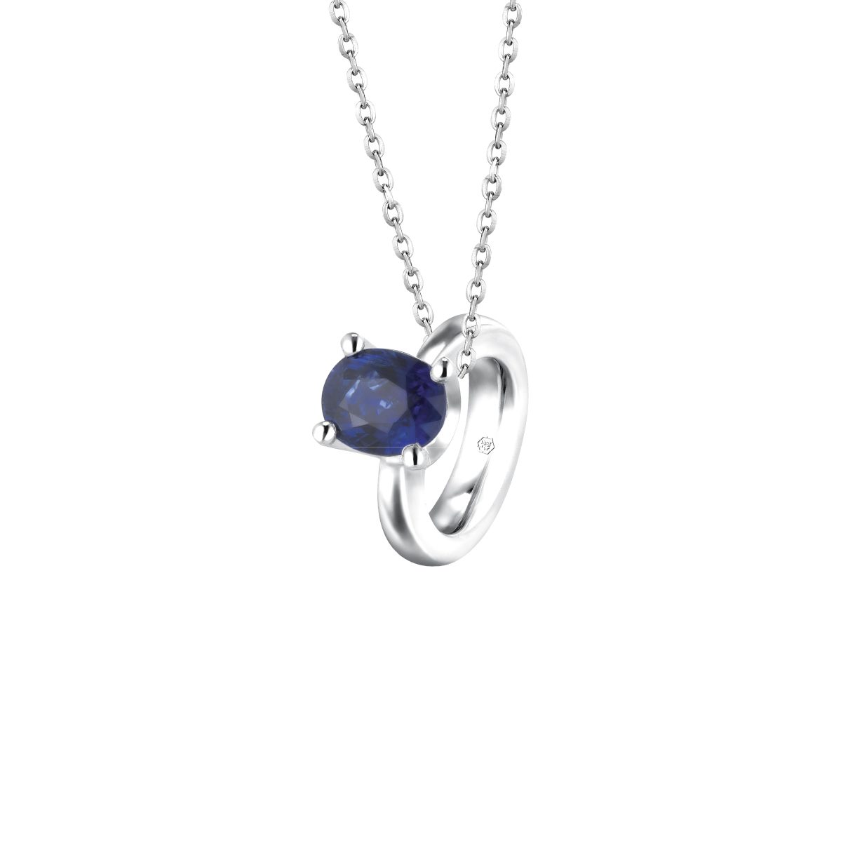 Pt Baby Darling "Blue Sky" Gemstone Platinum Pendant for kids