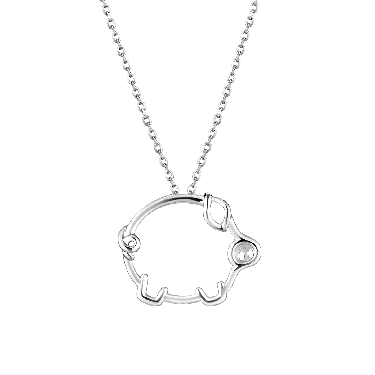 Pt Baby Darling "Cute Piggy" Platinum Pendant for kids