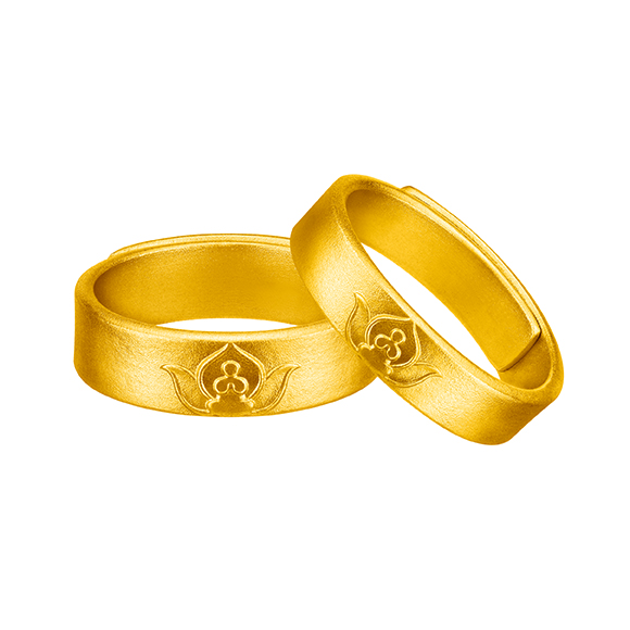 Antique Gold "Twin Flowers" Gold Couple Rings