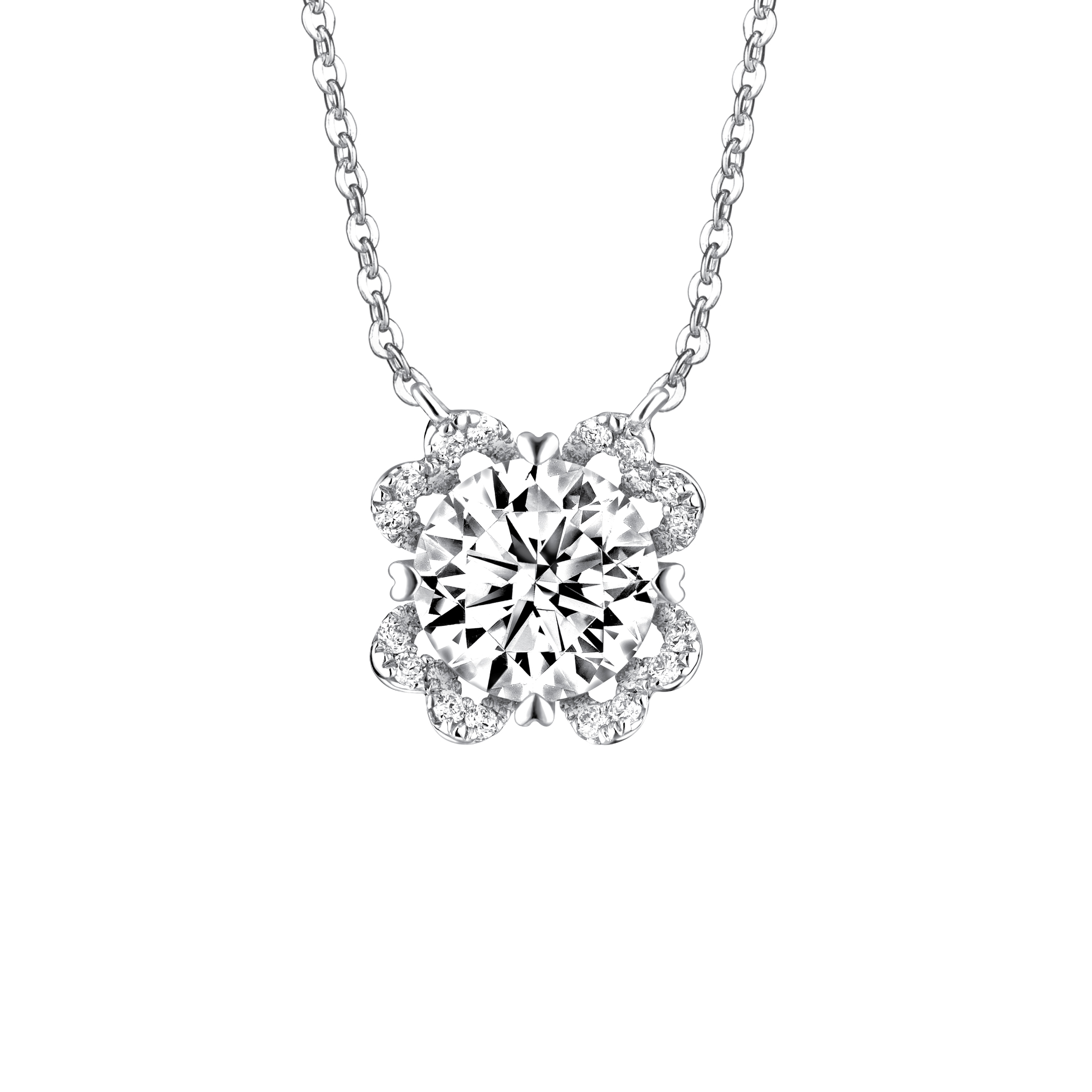 Love is Beauty Collection 18K White Gold Diamond Pendant