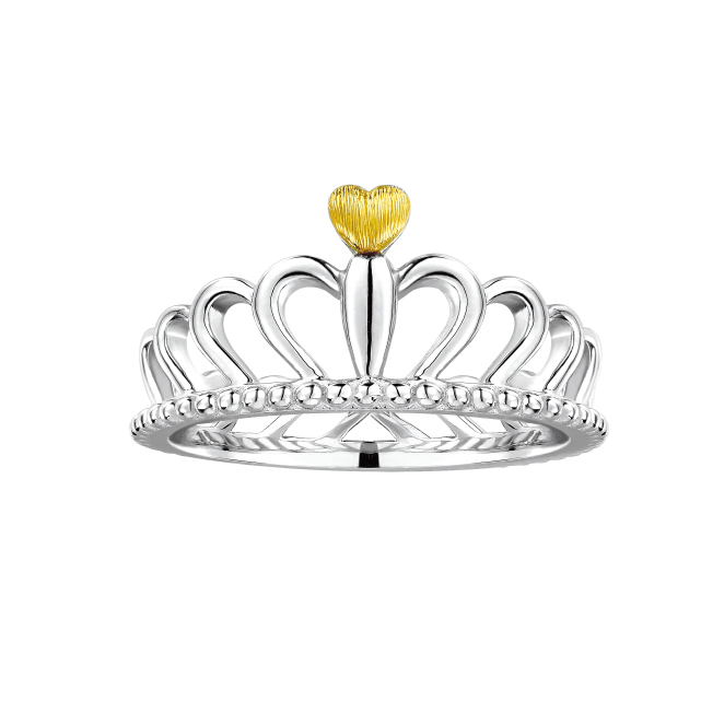 Pt Baby Darling "Sweetie Crown"Platinum Ring