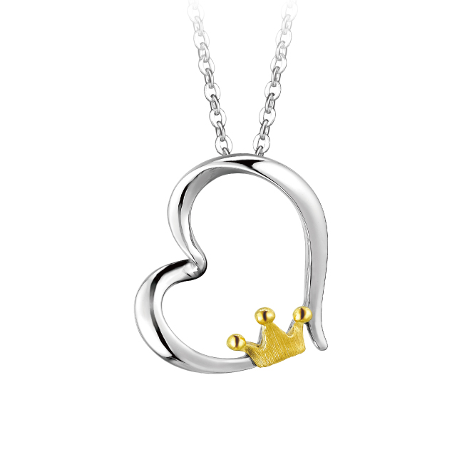 Pt Baby Darling "Shared Hearbeat" Platinum Pendant