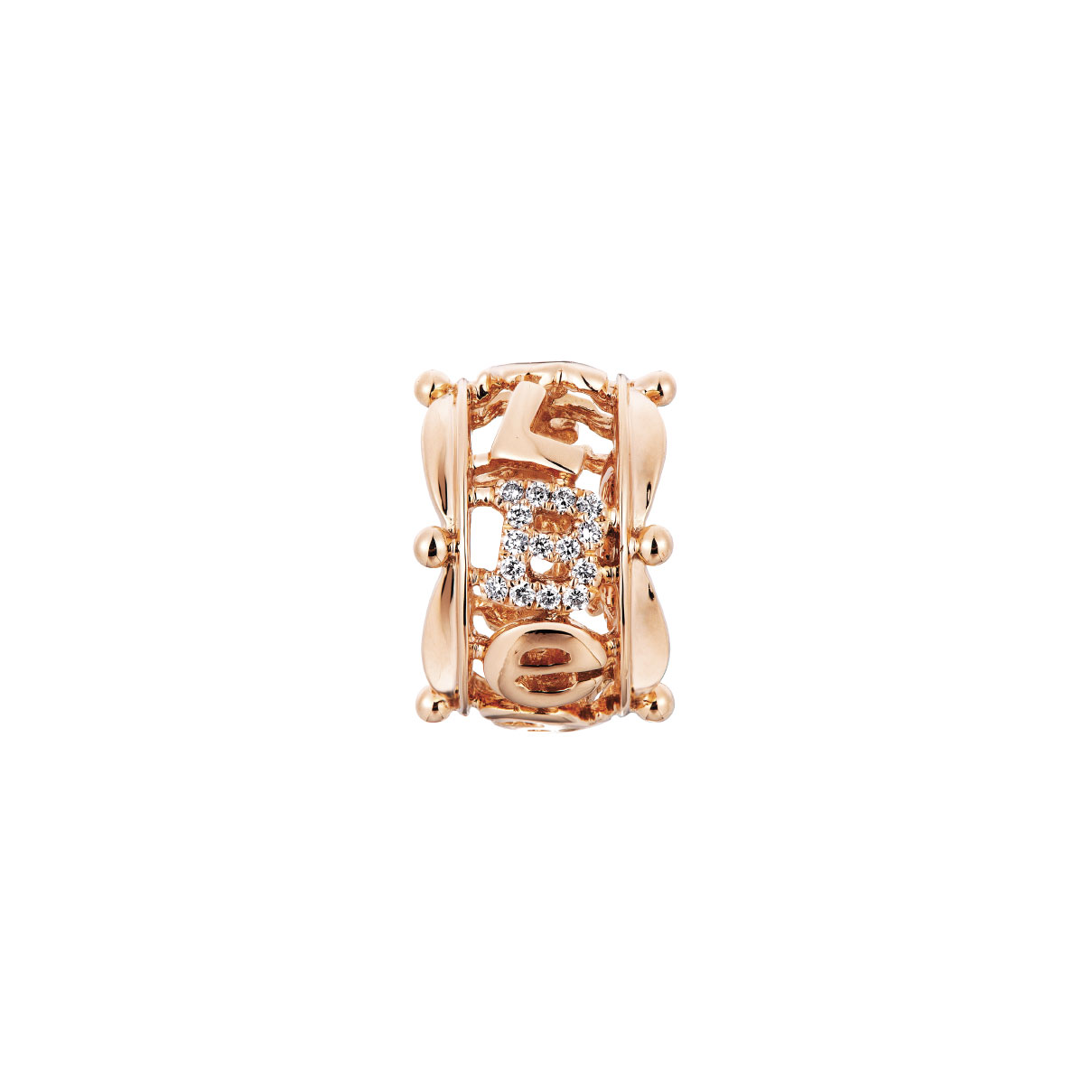 Dear Q “Besties Whisper” 18K Rose Gold Diamond Charm