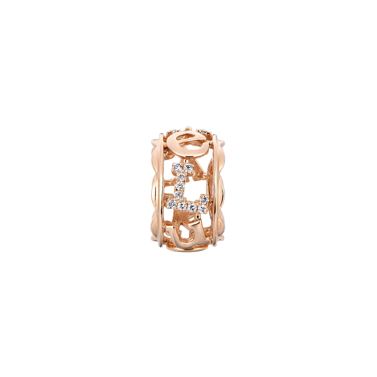 Dear Q“Besties Whisper” 18K Rose Gold Diamond Charm