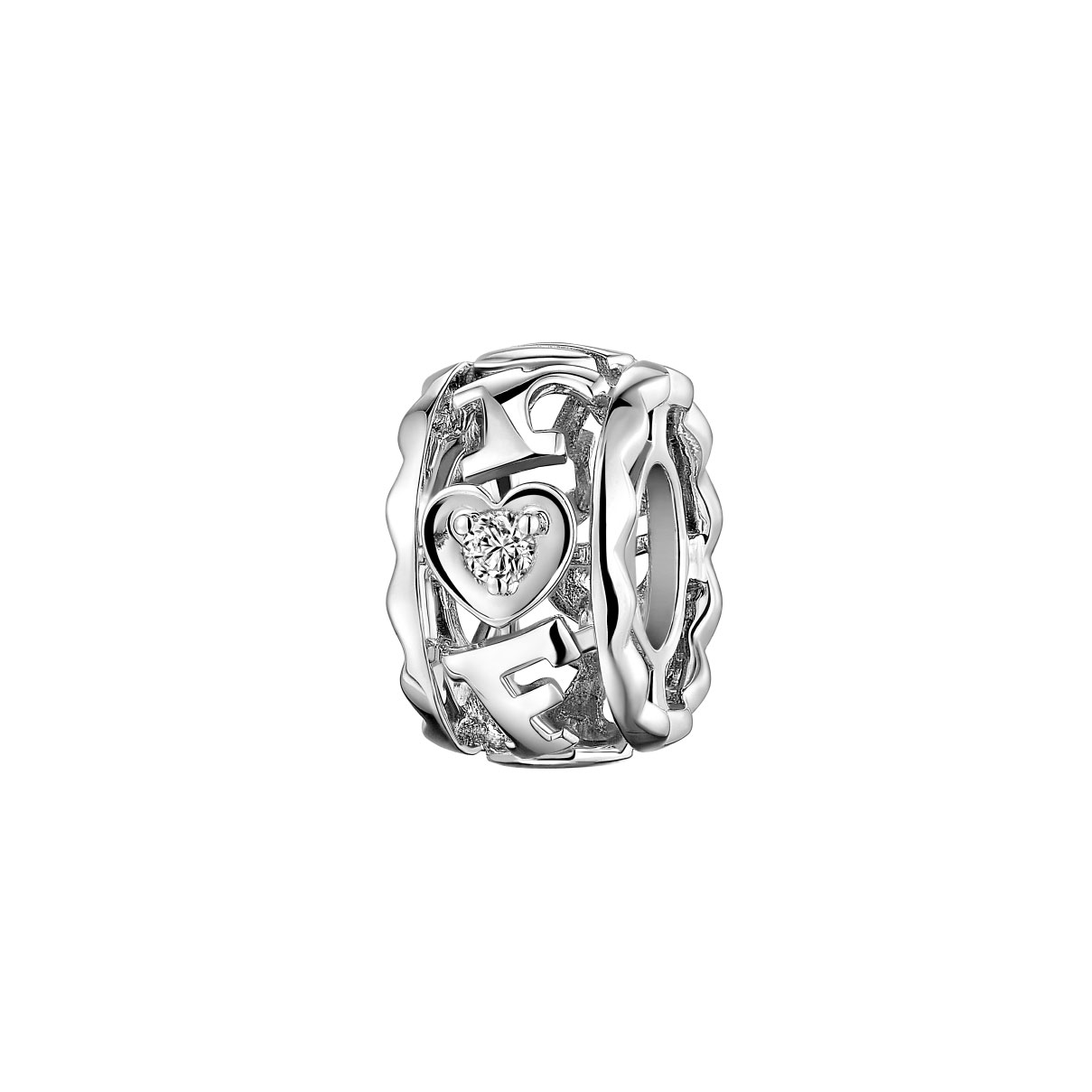 Dear Q “Besties Whisper” 18K White Gold Diamond Charm