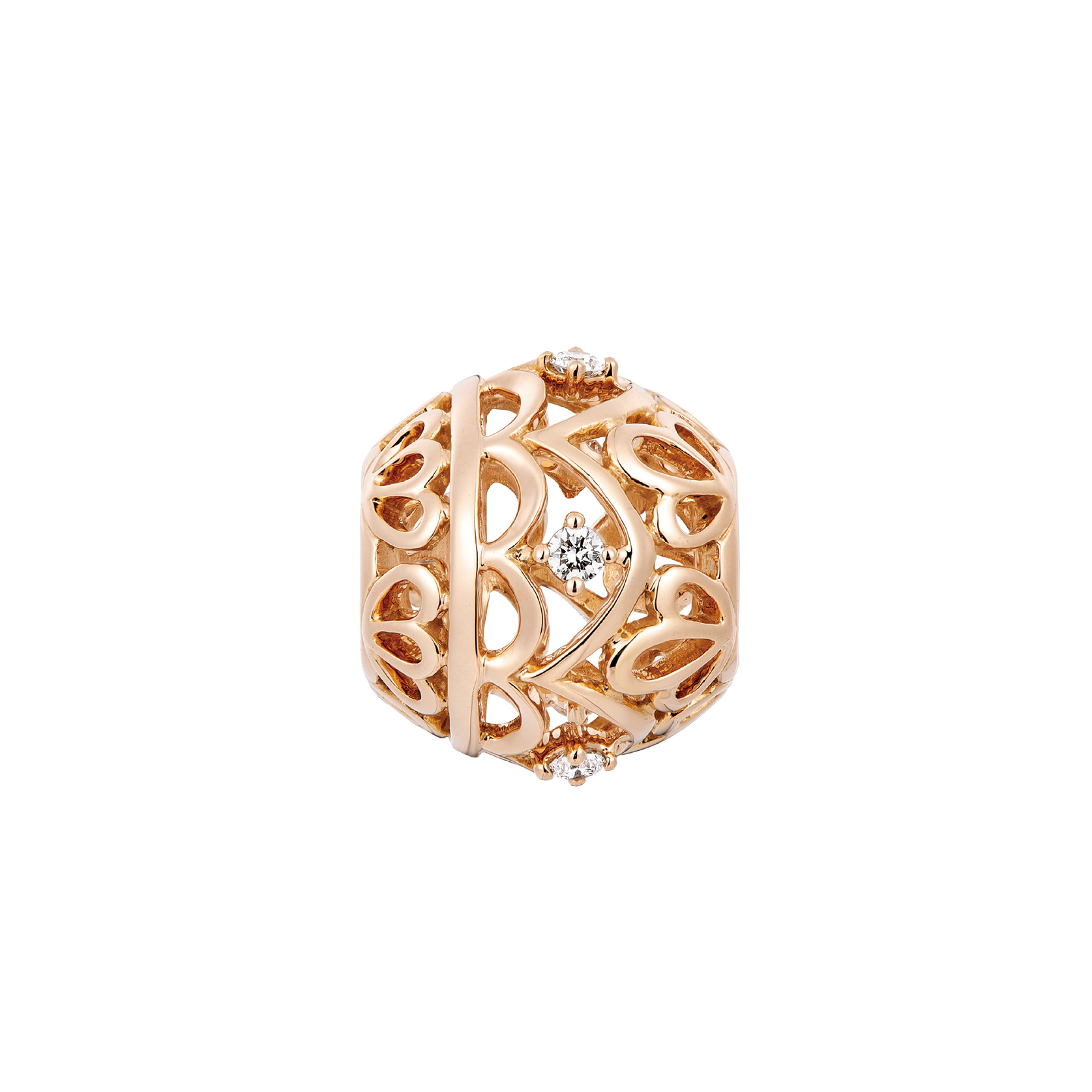 Dear Q "Heart Shadow" 18K Rose Gold Diamond Charm