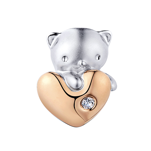 Dear Q "Be My Valentine Sweet Bear"18K Gold Diamond Charm