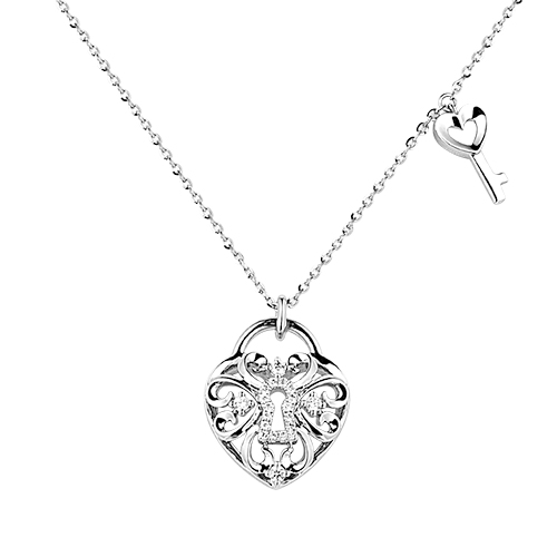 Dear Q "Be My Love" 18K White Gold Diamond Necklace 