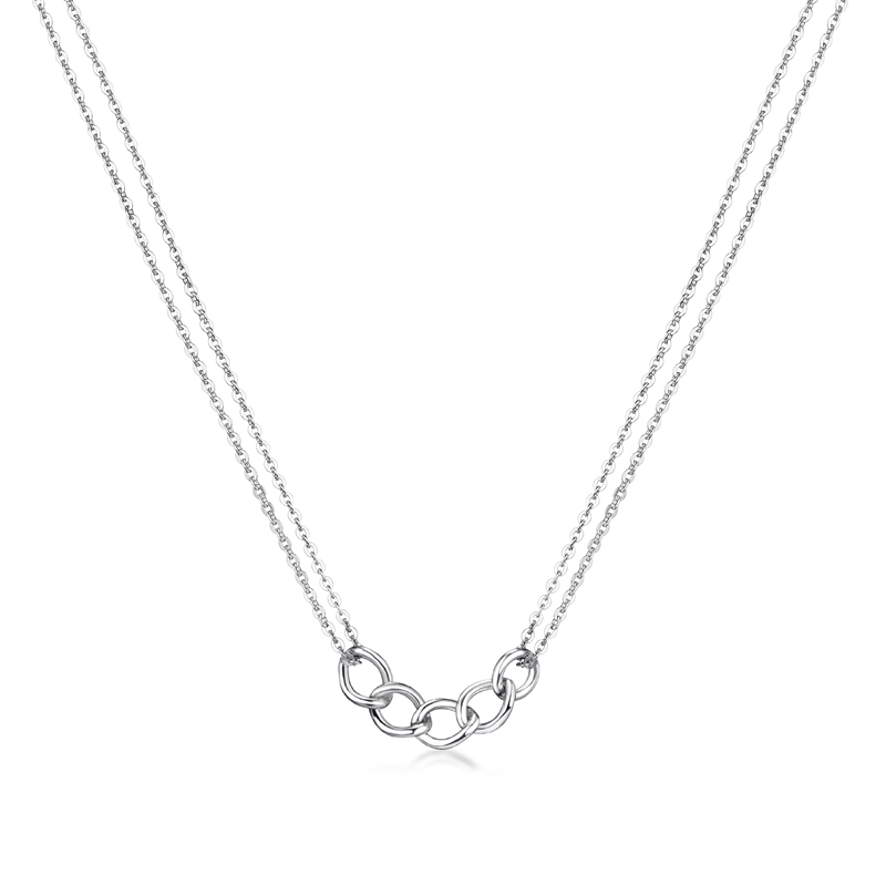 Pt Graceful "Closely Knit" Platinum Necklace