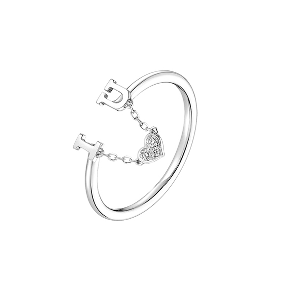 Dear Q "Symbols of Love" 18K White Gold Diamond Ring