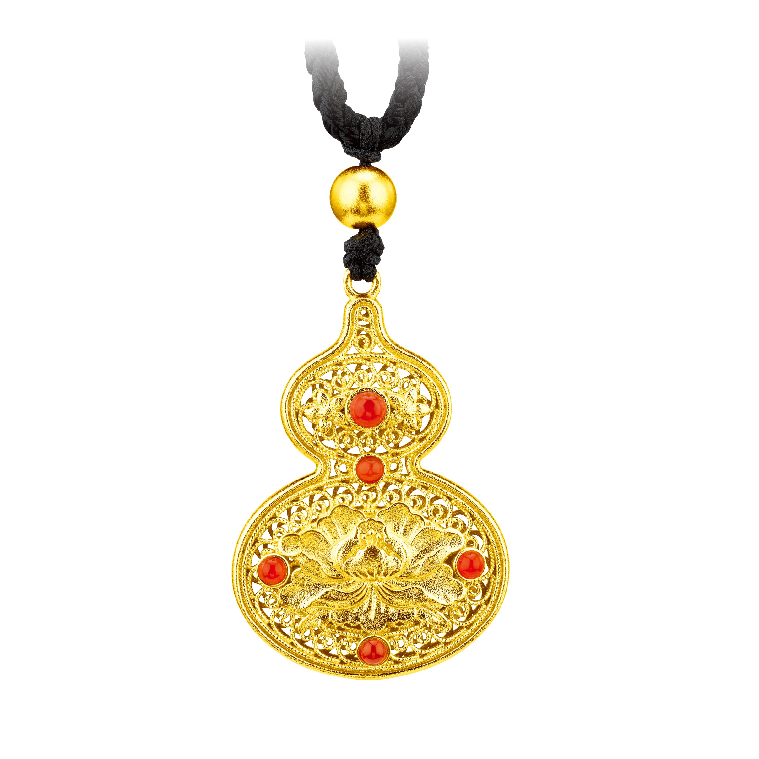 Antique Gold "Prosperity and Happiness" Gold Pendant