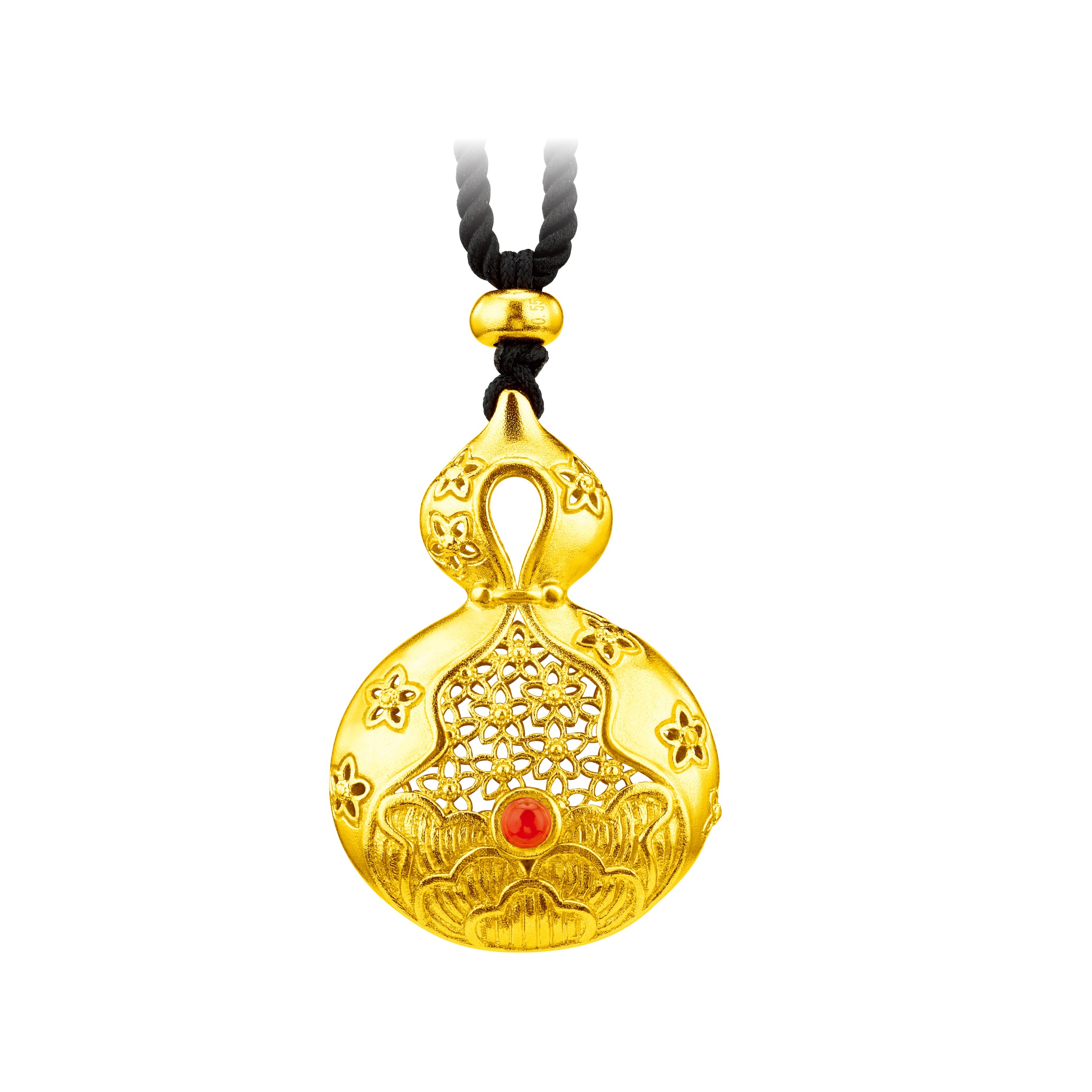 Antique Gold "Prosperity and Happiness" Gold Pendant