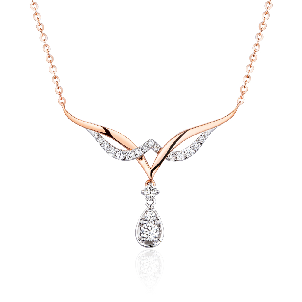 "Love Across"18K Gold Diamond Necklace