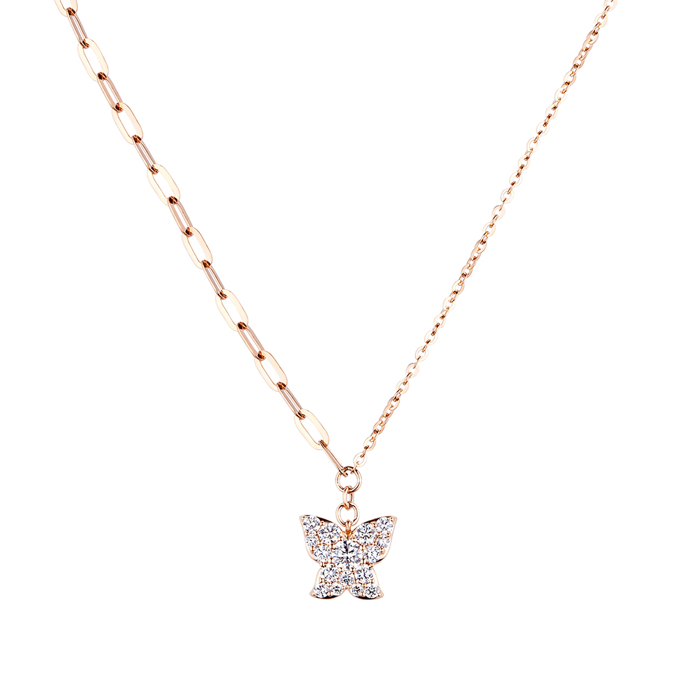 "Convergence of Love"18K Gold Diamond Necklace 