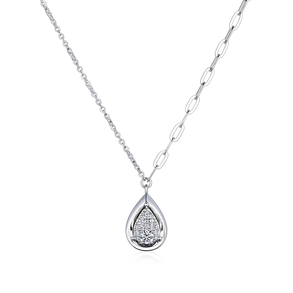 "Convergence of Love"18K Gold Diamond Necklace 