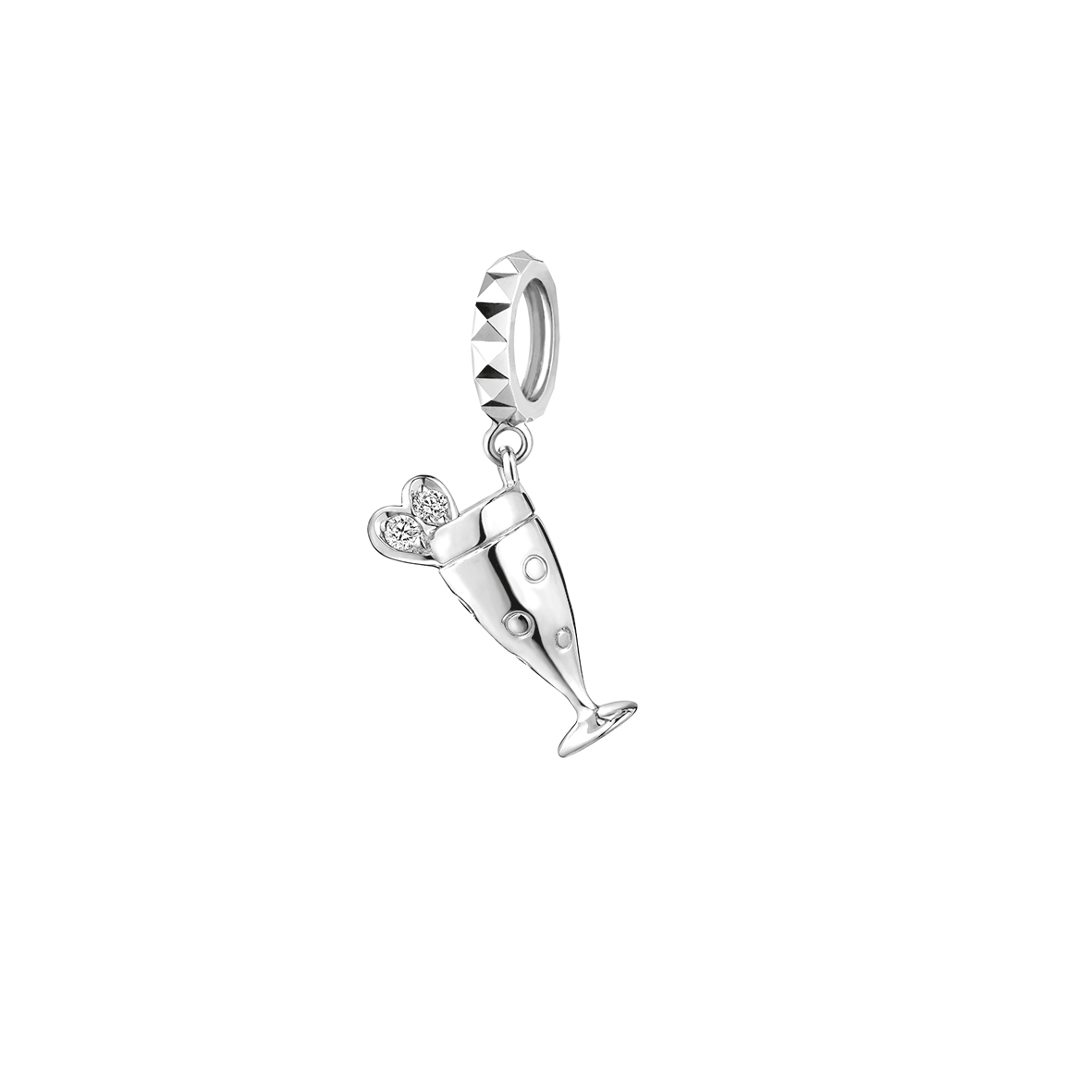 Dear Q "Brighten Cocktail" 18K White Gold Diamond Charm