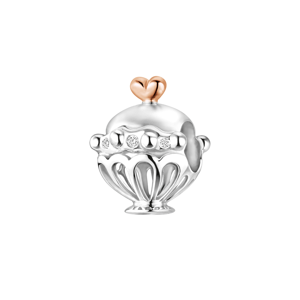 Dear Q "Mini Cupcake"18K Gold Diamond Charm