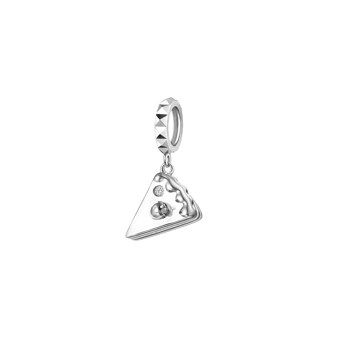 Dear Q "Cutie Cake" 18K White Gold Diamond Charm