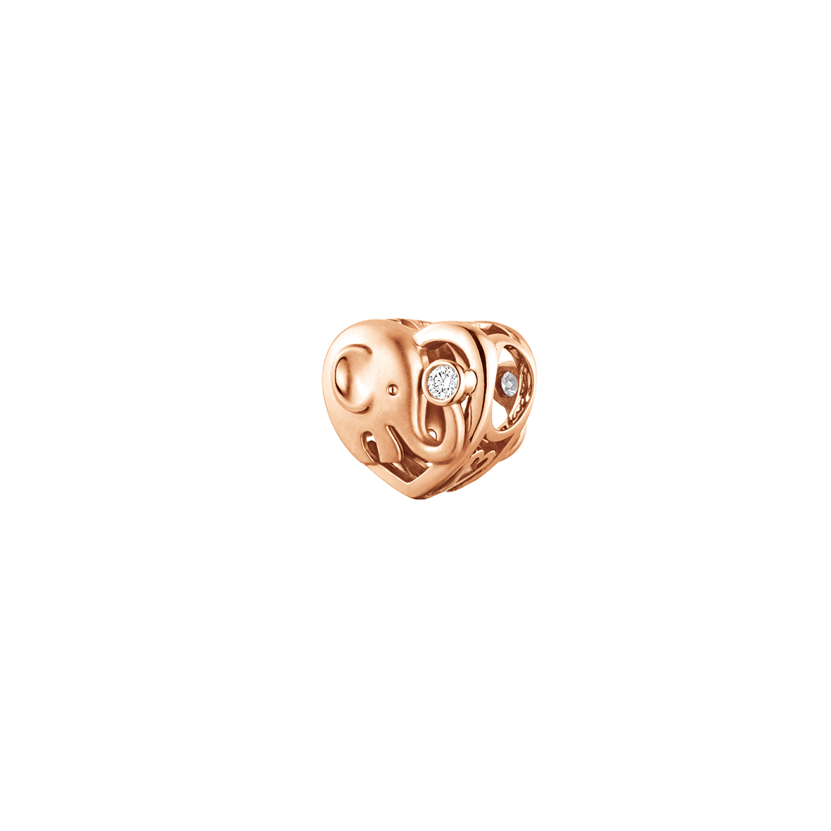 Dear Q "Blessed Elephant" 18K Rose Gold Diamond Charm