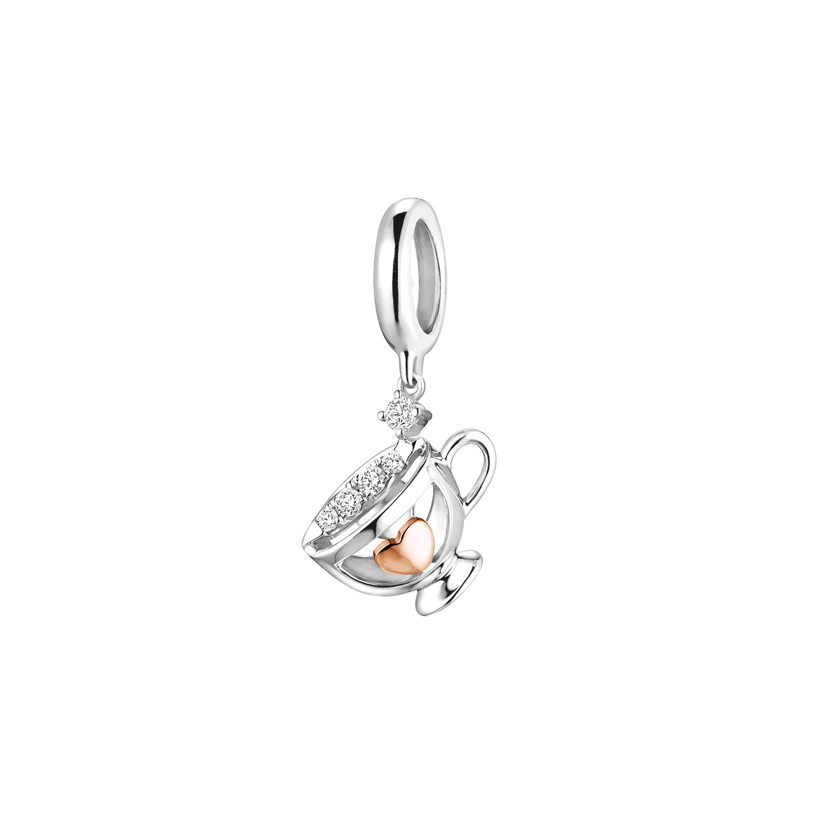 Dear Q "Sweetie Coffee Cup" 18K Gold Diamond Charm