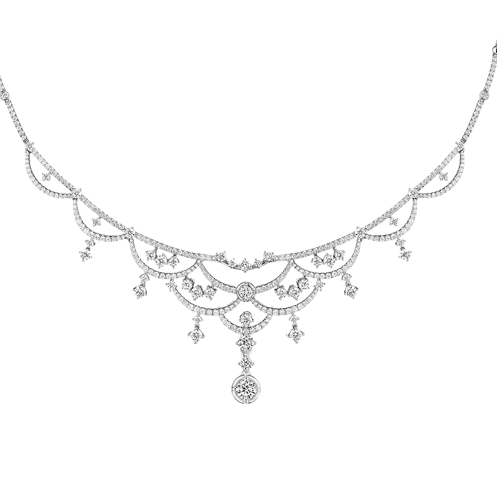 Wedding Collection “Romantic Beauty” 18K White Gold Diamond Necklace