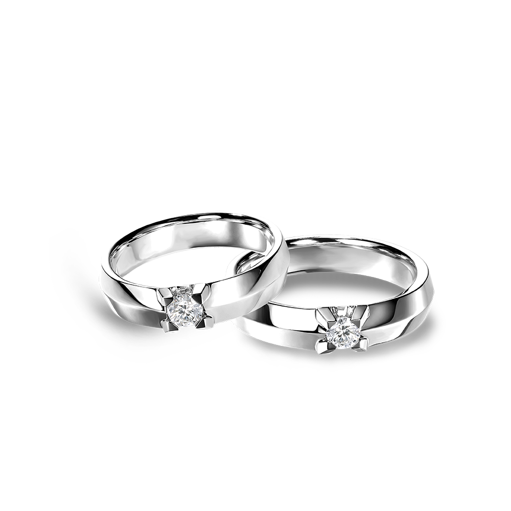 Wedding Collection Hexicon “Hand in Hand” 18K Gold Wedding Rings  