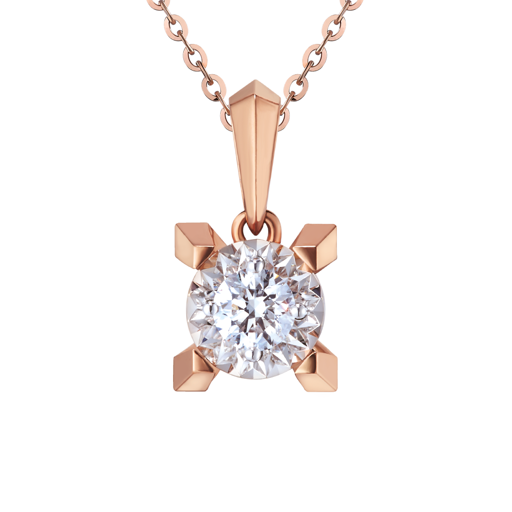 Hexicon 18K Gold Diamond Pendant (Shiny Setting)