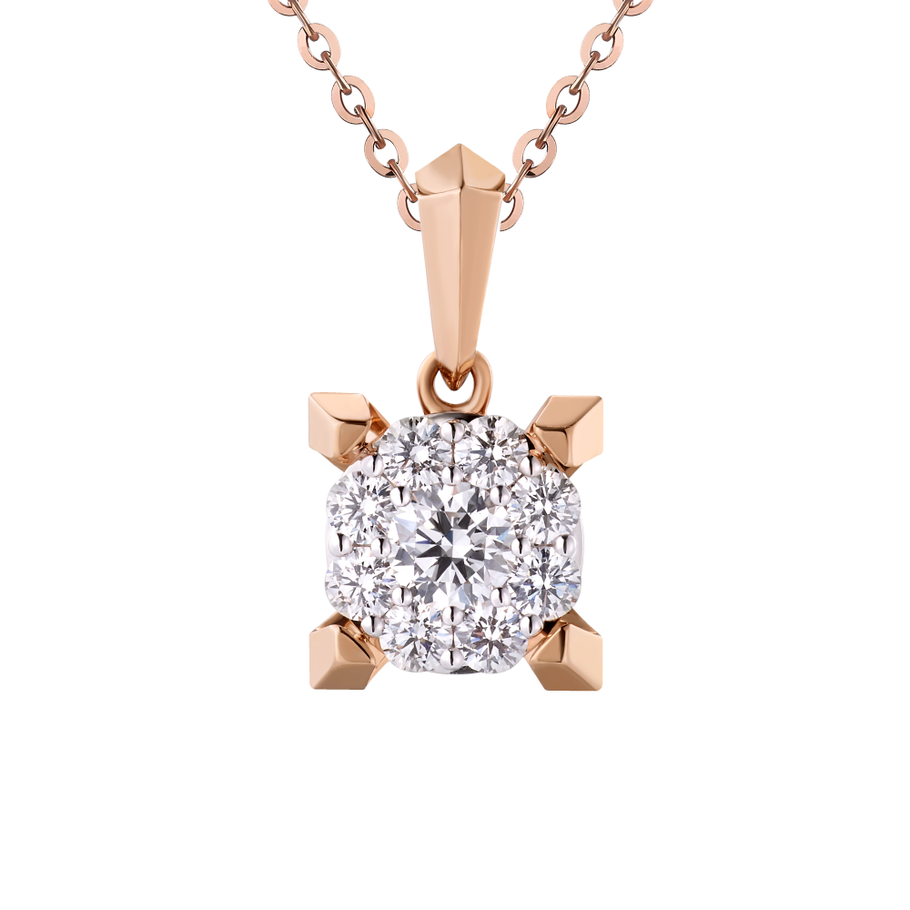 Hexicon 18K Gold Diamond Pendant (Halo Setting)