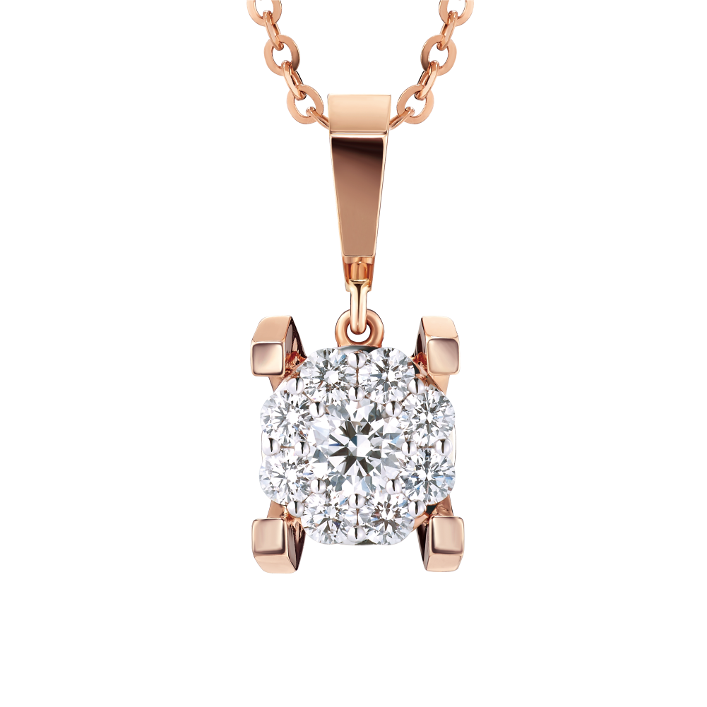 Hexicon 18K Gold Diamond Pendant (Halo Setting)