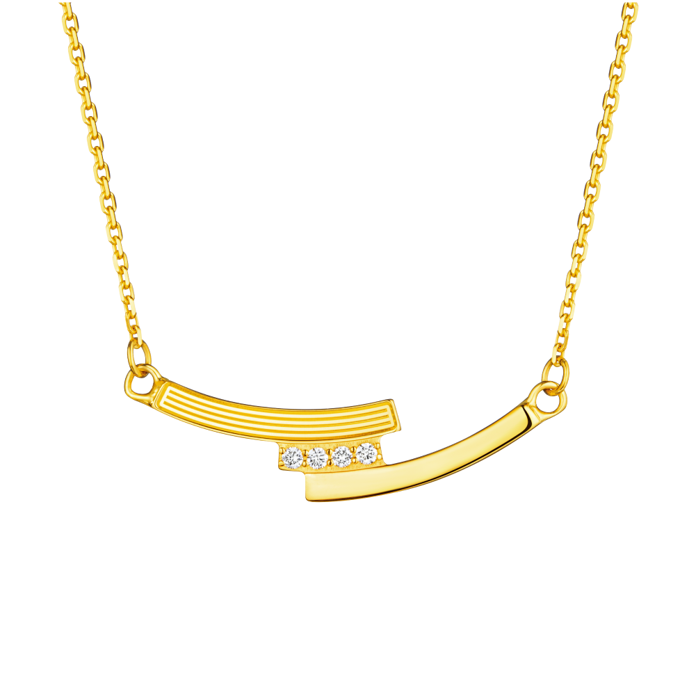 Goldstyle • X  "Sparkling Encounter" Gold Diamond Necklace 