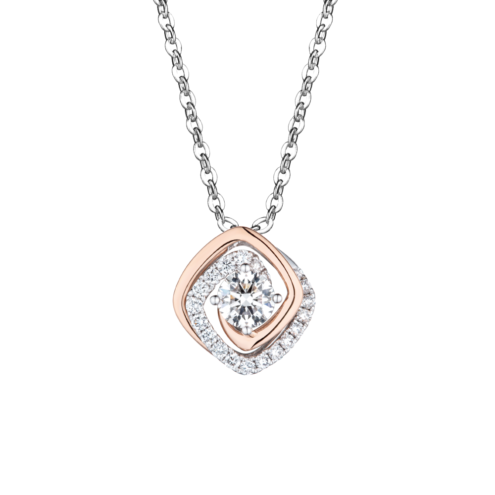 " Diamond Twist" 18K Gold Diamond Pendant