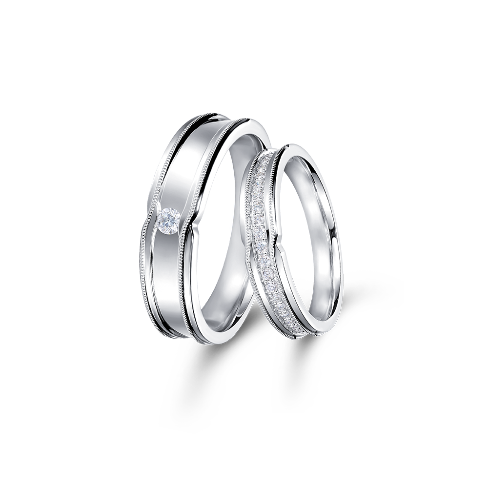 Wedding Collection "Bond of Love" 18K Gold Wedding Rings 