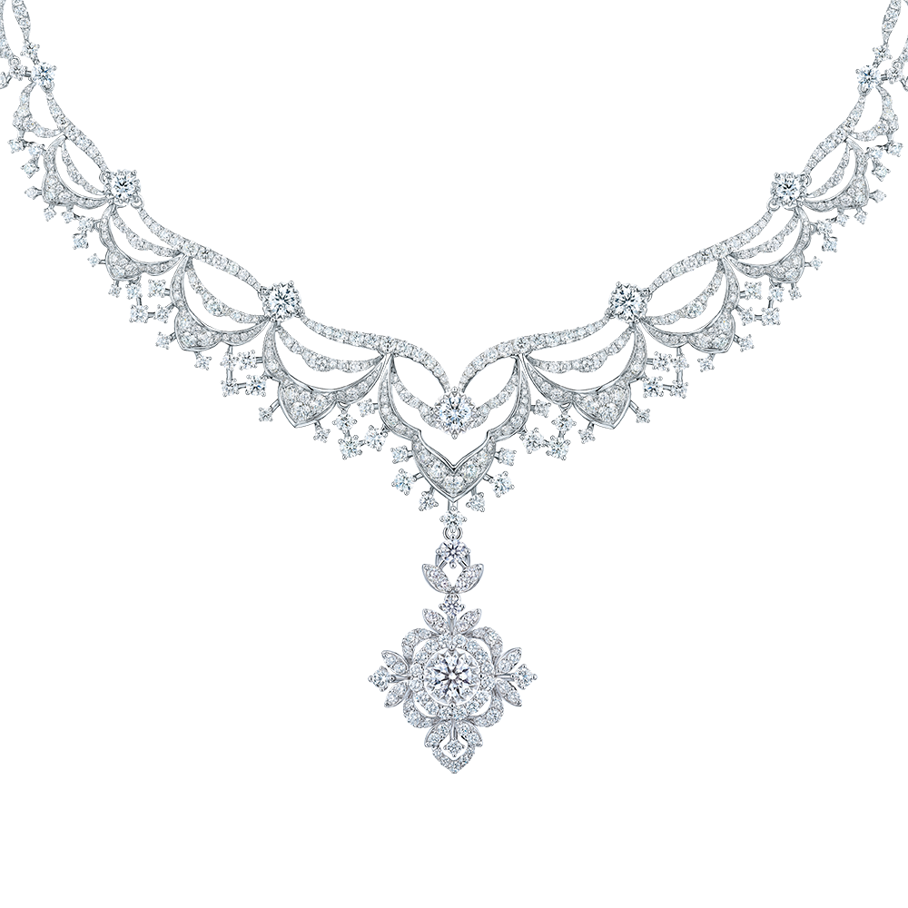 Wedding Collection "Cloud of Happiness" 18K Gold Diamond Necklace