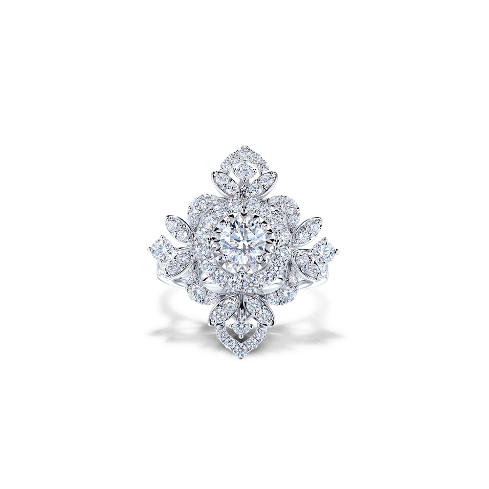 Wedding Collection "Cloud of Happiness" 18K Gold Diamond Ring