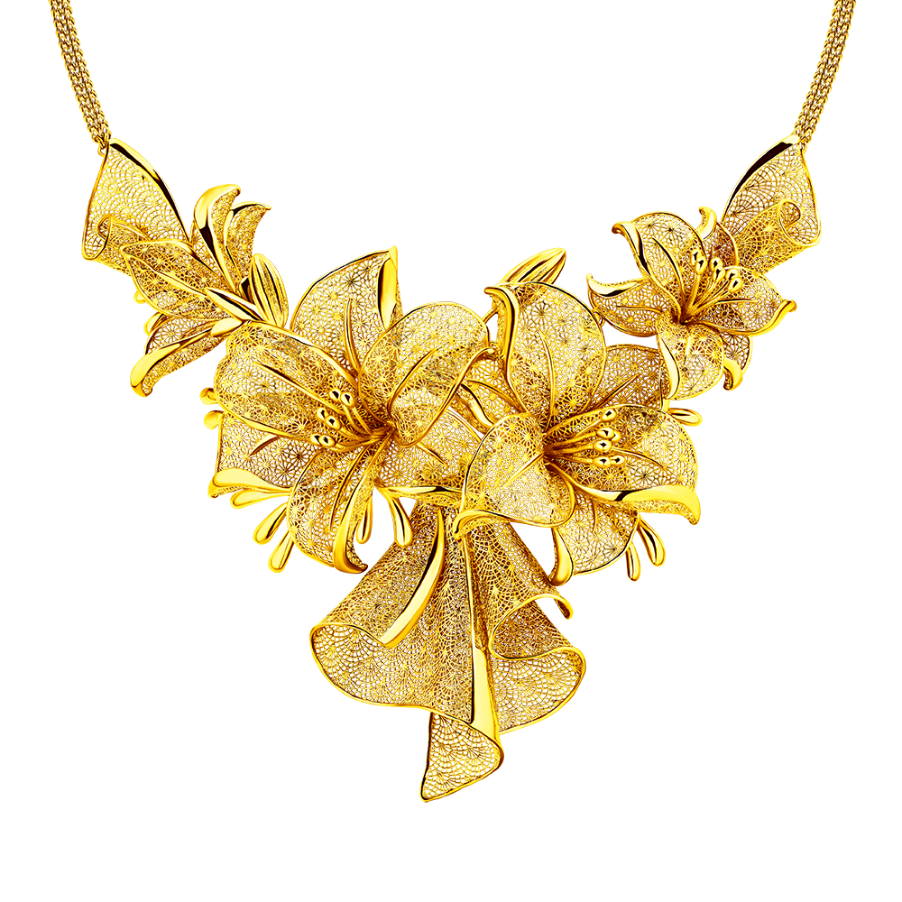 Beloved Collection "Blissful Lily" Gold Necklace 