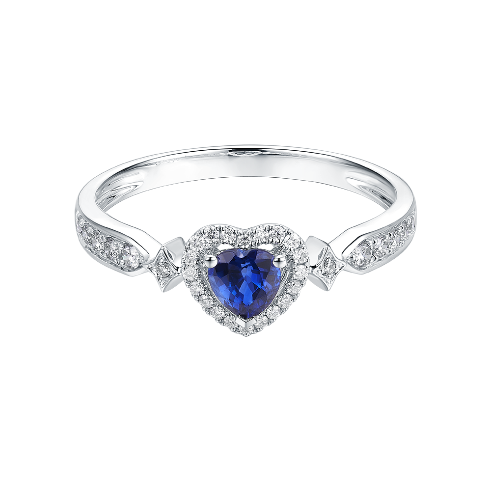 "Glittering Treasure"18K Gold Sapphire and Diamond Ring