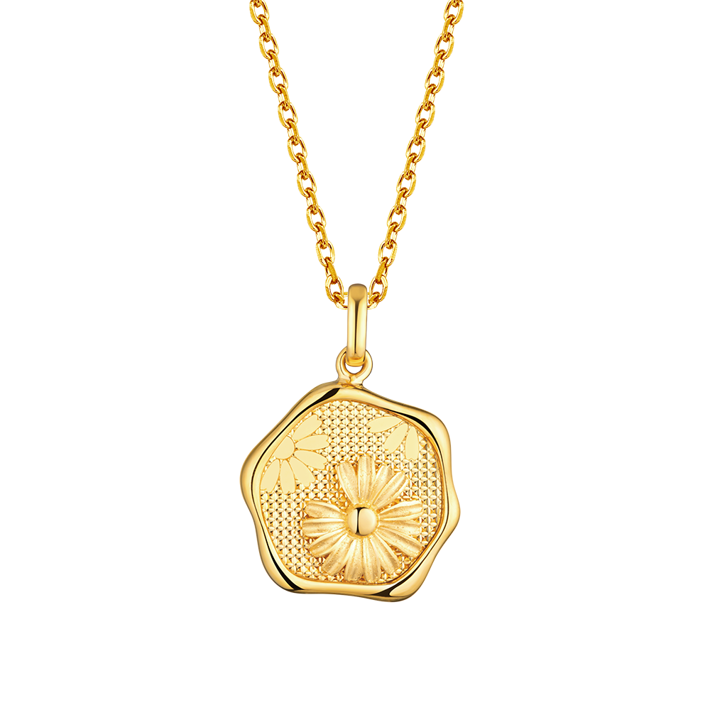 Goldstyle " Twelve Flora-Chrysanthemum " Gold Pendant