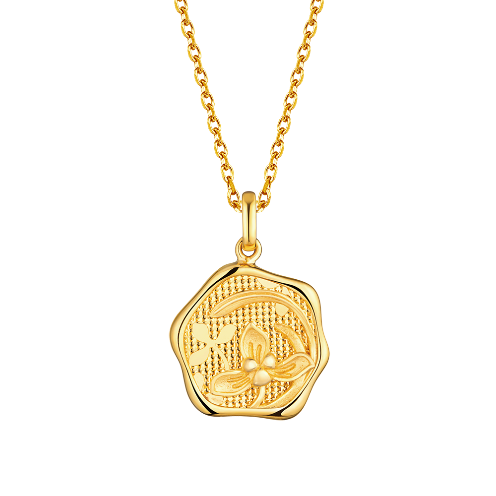 Goldstyle "Twelve Flora-Orchid" Gold Pendant