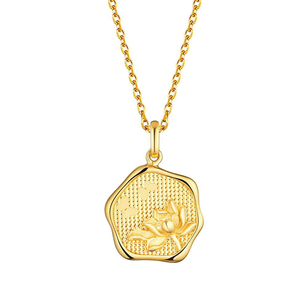 Goldstyle " Twelve Flora-Lotus " Gold Pendant