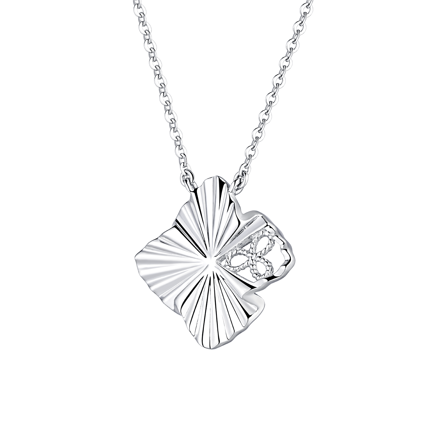 Pt Graceful "Lucky Clover" Platinum Necklace